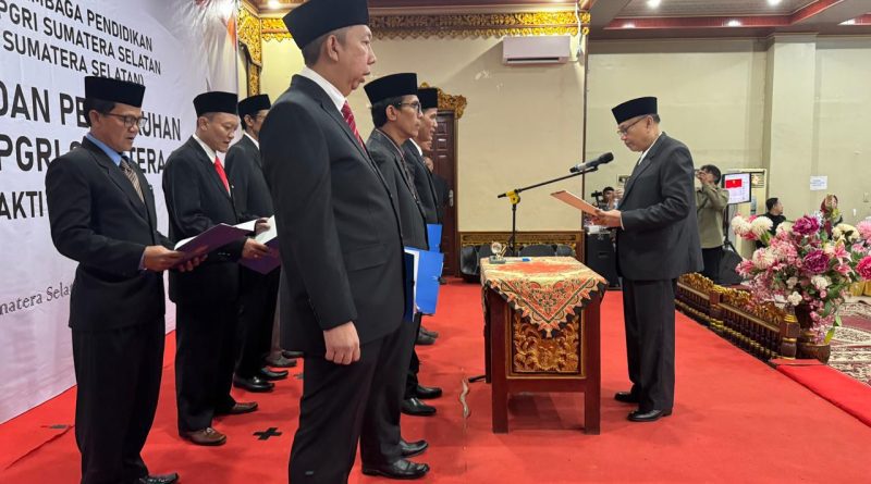 Pelantikan dan Pengukuhan Pengurus YPLP PT – PGRI  Sumatera Selatan  Masa Bakti  2026 – 2031, Erwanto, S.Sos Jabat Ketua Umum