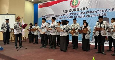 Riza Fahlevi Dikukuhkan Teguh Sumarno sebagai Ketua PGRI Sumsel Masa Bakti XXIII Tahun 2024-2029