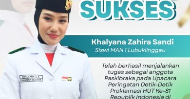 Khalyana Zahira Sandi Siswi MAN 1 Lubuklinggau. Bikin Bangga Kakanwil Kemenag Sumsel Atas Prestasi Jadi Paskribra di Istana Merdeka