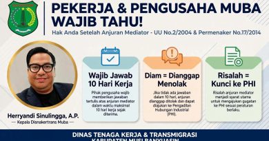 Edukasi Hubungan Industrial: Disnakertrans Muba Jamin Kepastian Hukum, Pahami Hak Peker dan Pengusaha Setelah Anjuran Mediator Sesuai UU 2/2004 & PERMENAKER 17/2014
